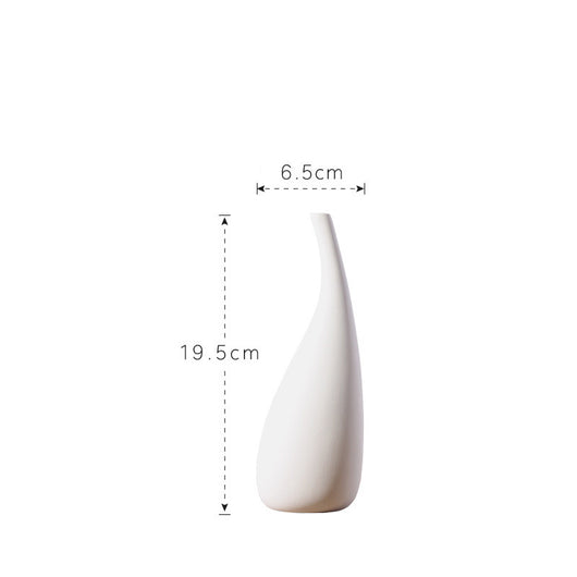 Florero Minimalista de Cerámica Blanca con Diseño Gota de Agua - Image 2
