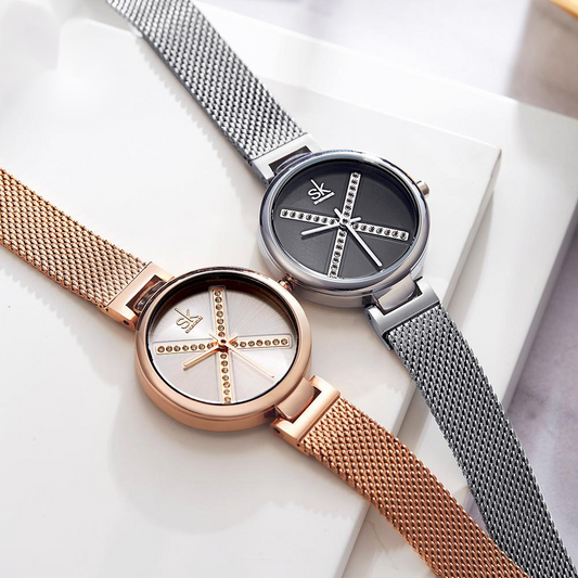 Reloj de Moda para Mujer con Pulsera de Malla de Acero