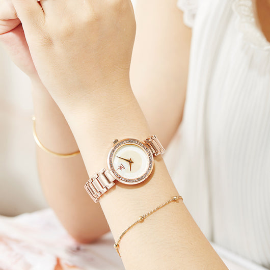Reloj de Mujer con Banda de Acero Inoxidable, Resistente al Agua y Cristales de Diamante - Image 11