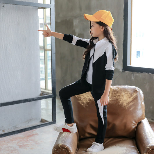 Conjunto Deportivo Infantil Niña Estilo Occidental - Traje Dos Piezas Primavera Otoño - Image 11