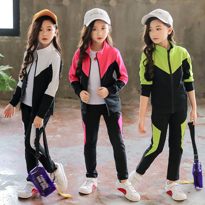 Conjunto Deportivo Infantil Niña Estilo Occidental - Traje Dos Piezas Primavera Otoño - Image 10