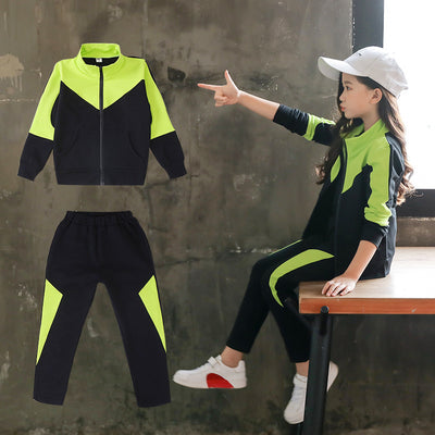 Conjunto Deportivo Infantil Niña Estilo Occidental - Traje Dos Piezas Primavera Otoño - Image 3