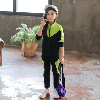 Conjunto Deportivo Infantil Niña Estilo Occidental - Traje Dos Piezas Primavera Otoño - Image 2