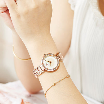 Reloj de Mujer con Banda de Acero Inoxidable, Resistente al Agua y Cristales de Diamante - Image 5