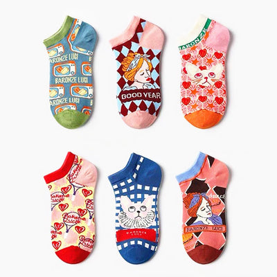 Calcetines Ilustrados con Gatos Franceses - Diseño Lolita Kawaii para Mujer - Image 7