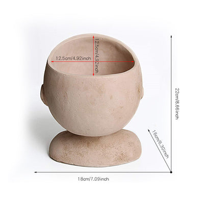 Maceta Decorativa con Figura de Muñeca de Ojos Cerrados para Jardín - Image 8