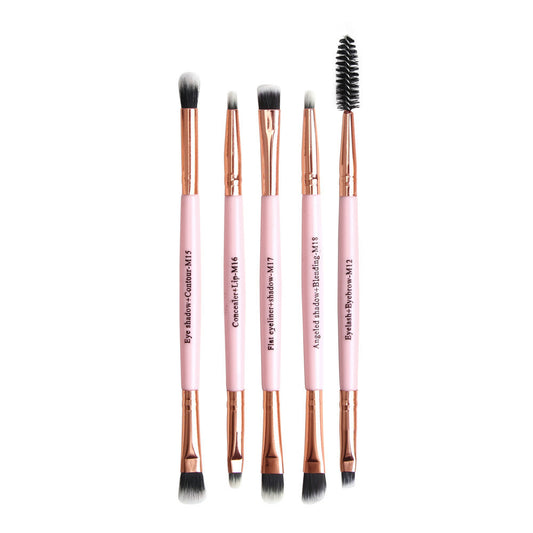 Set de 5 Brochas Dobles para Ojos y Pestañas Maange - Maquillaje Profesional