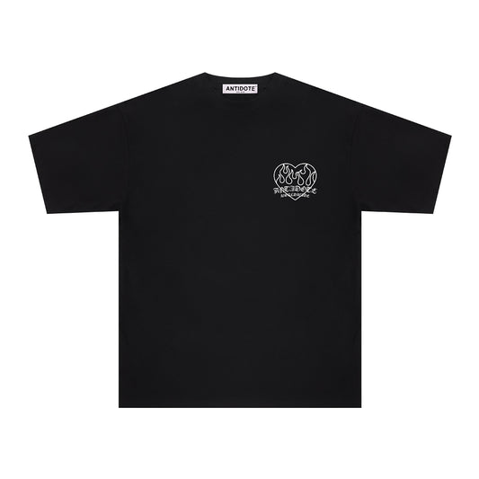 Playera de Pareja Estampado Corazón Llama
