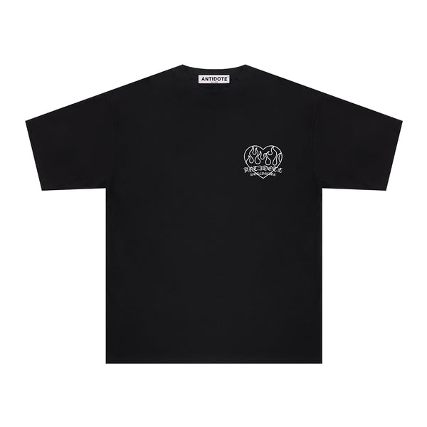 Playera de Pareja Estampado Corazón Llama