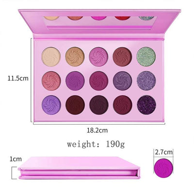 Paleta de Sombras Eyeshadow 15 Colores Tierra Perlado Mate - Image 4