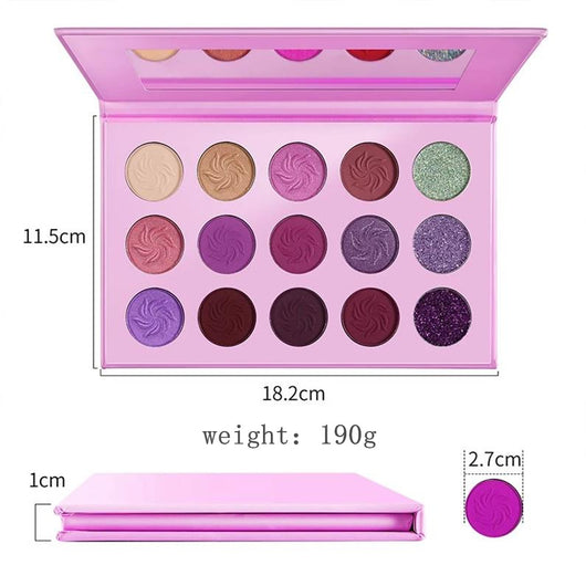 Paleta de Sombras Eyeshadow 15 Colores Tierra Perlado Mate - Image 4