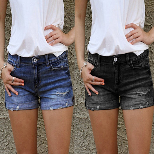 Shorts Denim Slim Ajustado para Mujer - Diseño Casual y Moderno - Image 5