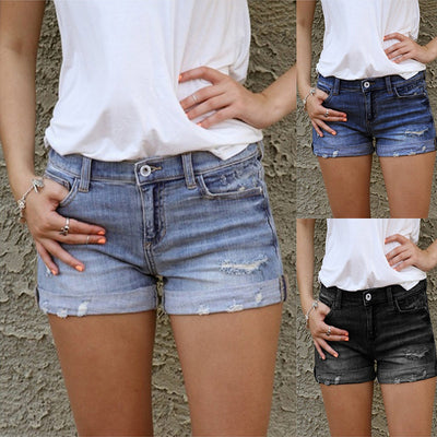 Shorts Denim Slim Ajustado para Mujer - Diseño Casual y Moderno