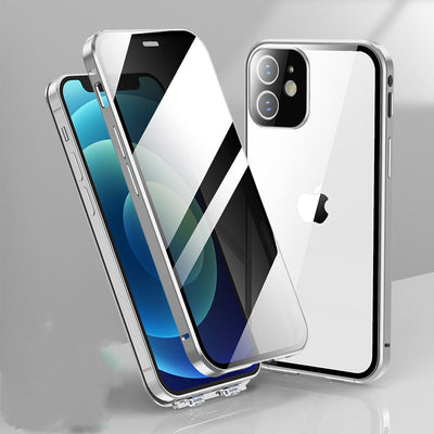 Funda de Celular Transparente de Doble Hebilla para iPhone 11 y 12 Pro Max con Cristal Templado Antiespía - Image 7