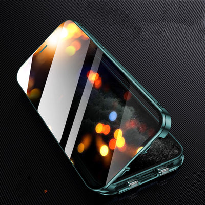 Funda de Celular Transparente de Doble Hebilla para iPhone 11 y 12 Pro Max con Cristal Templado Antiespía - Image 10