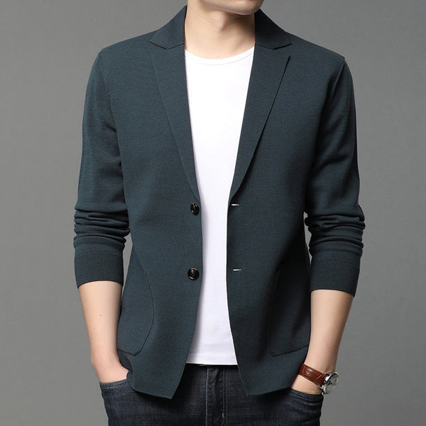 Cardigan Blazer Coreano para Hombre - Suéter Elegante Primavera Otoño