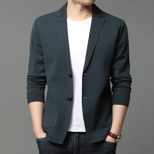Cardigan Blazer Coreano para Hombre - Suéter Elegante Primavera Otoño - Image 2
