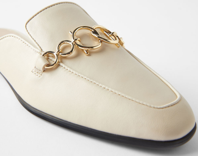 Pantuflas Tipo Mocasín de Cuero Oveja Nude para Mujer - Image 9