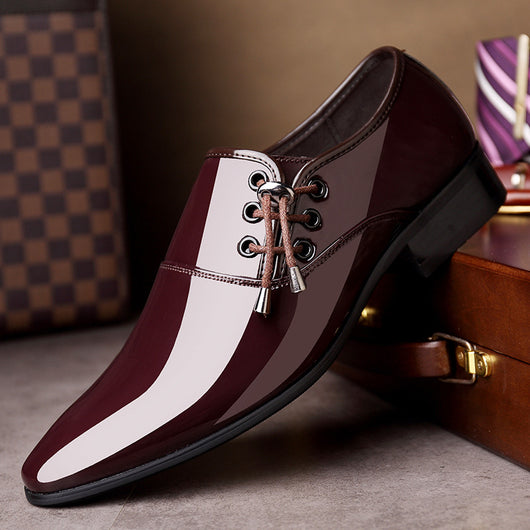 Zapatos de Cuero Italiano para Hombre - Mocasines Brillantes Punta Aguda - Image 5