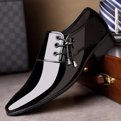 Zapatos de Cuero Italiano para Hombre - Mocasines Brillantes Punta Aguda - Image 2