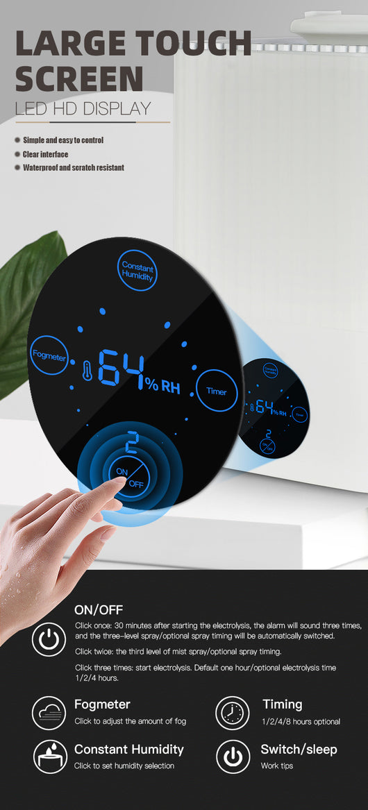 Humidificador Silencioso de Gran Capacidad con Aromaterapia y Purificación de Aire - Image 6