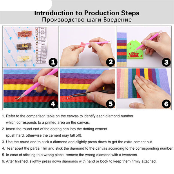 Pintura de Diamantes 5D Cuadrada y Redonda - Kit Completo de Bordado DIY con Diseños Infantiles