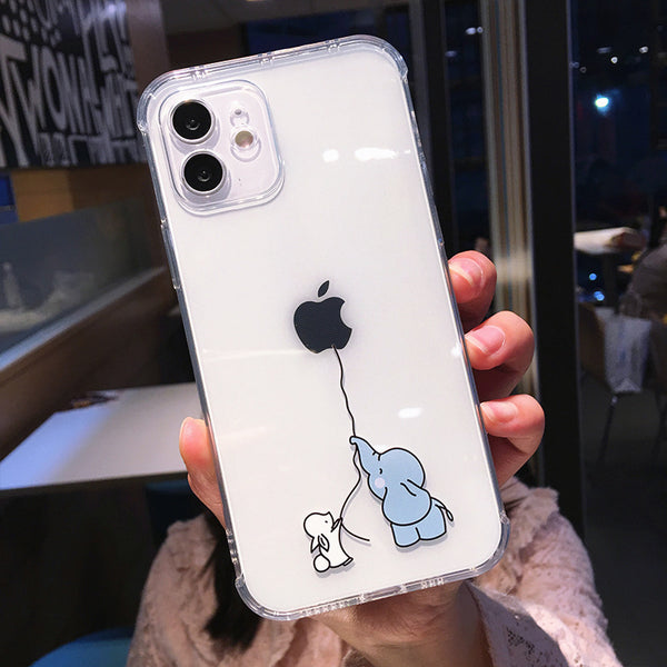 Funda Protectora Elefante Caricatura a Prueba de Caídas para Celular