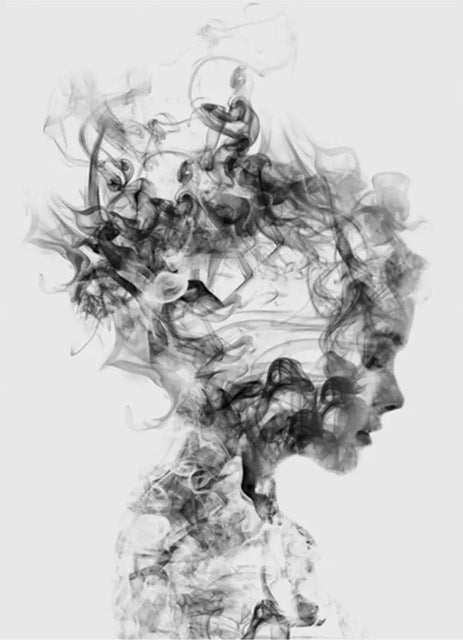 Pintura de Diamantes Mujer Cielo con Humo - Bordado Completo Cuadrado