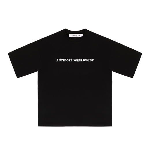 Camiseta de Algodón Estampado Blanco y Negro de Manga Corta
