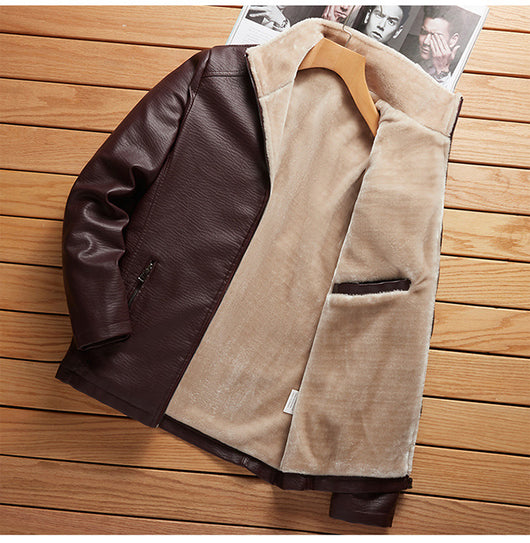 Chaqueta de Cuero Premium Grueso para Hombre - Talla Grande Confort - Image 6