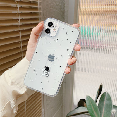Funda iPhone 12 Pro Astronauta Transparente - Silicona Antigolpes Diseño Kawaii - Image 9