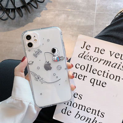 Funda iPhone 12 Pro Astronauta Transparente - Silicona Antigolpes Diseño Kawaii - Image 8