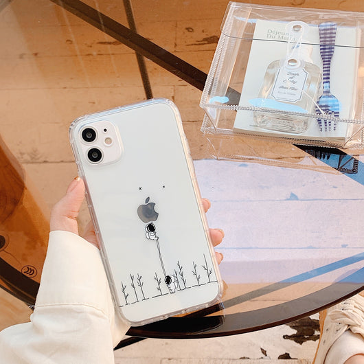 Funda iPhone 12 Pro Astronauta Transparente - Silicona Antigolpes Diseño Kawaii - Image 10