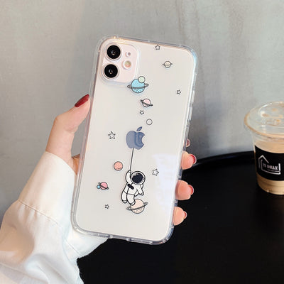 Funda iPhone 12 Pro Astronauta Transparente - Silicona Antigolpes Diseño Kawaii - Image 11