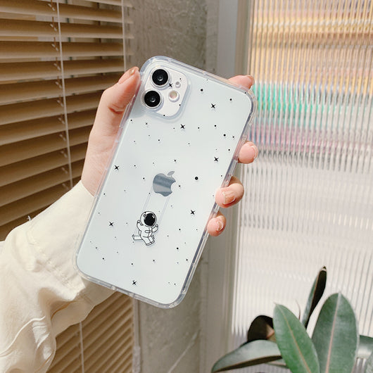 Funda iPhone 12 Pro Astronauta Transparente - Silicona Antigolpes Diseño Kawaii - Image 3