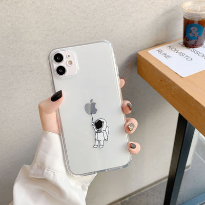 Funda iPhone 12 Pro Astronauta Transparente - Silicona Antigolpes Diseño Kawaii - Image 2