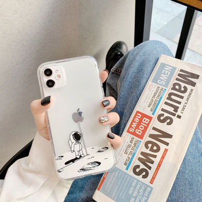 Funda iPhone 12 Pro Astronauta Transparente - Silicona Antigolpes Diseño Kawaii