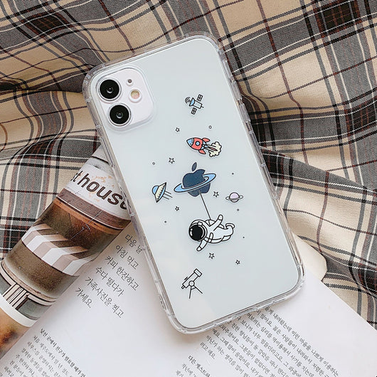 Funda iPhone 12 Pro Astronauta Transparente - Silicona Antigolpes Diseño Kawaii - Image 4