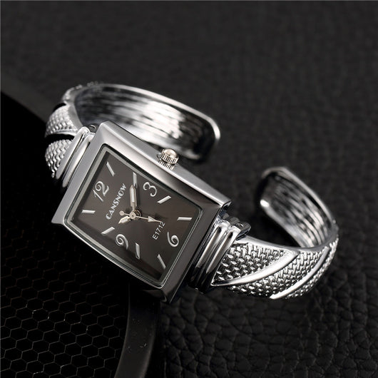 Reloj Pulsera Cuadrado Textura Metálica Moda Europea y Americana para Mujer - Image 6