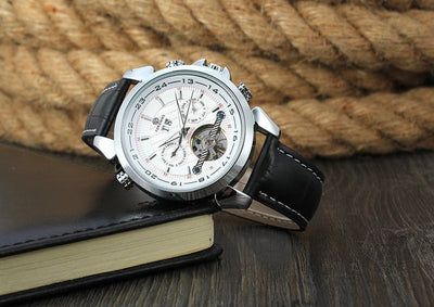 Reloj Automático de Lujo con Calendario Completo y Tourbillon en Cuero Genuino - Image 12