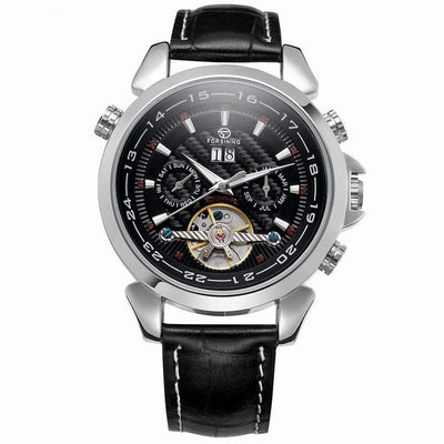 Reloj Automático de Lujo con Calendario Completo y Tourbillon en Cuero Genuino - Image 8