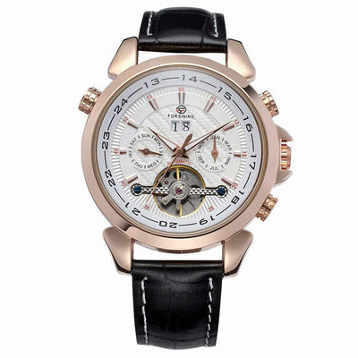 Reloj Automático de Lujo con Calendario Completo y Tourbillon en Cuero Genuino - Image 2