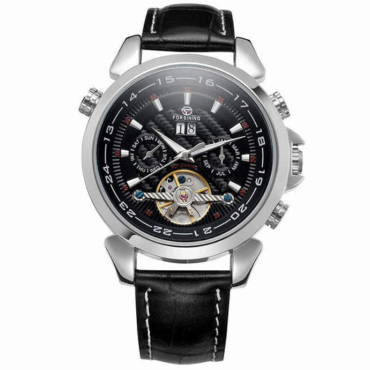Reloj Automático de Lujo con Calendario Completo y Tourbillon en Cuero Genuino - Image 5