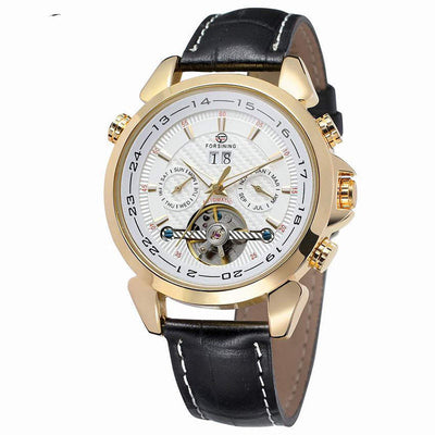 Reloj Automático de Lujo con Calendario Completo y Tourbillon en Cuero Genuino - Image 6