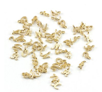 52 Dijes de Letras Antiguas en Oro - Colgantes Alfabeto Completo para Joyería DIY - Image 12