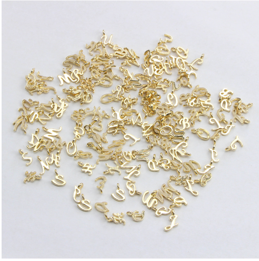 52 Dijes de Letras Antiguas en Oro - Colgantes Alfabeto Completo para Joyería DIY - Image 14