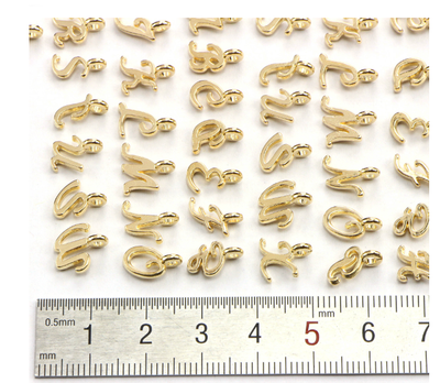 52 Dijes de Letras Antiguas en Oro - Colgantes Alfabeto Completo para Joyería DIY - Image 7