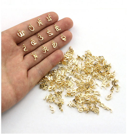 52 Dijes de Letras Antiguas en Oro - Colgantes Alfabeto Completo para Joyería DIY - Image 5