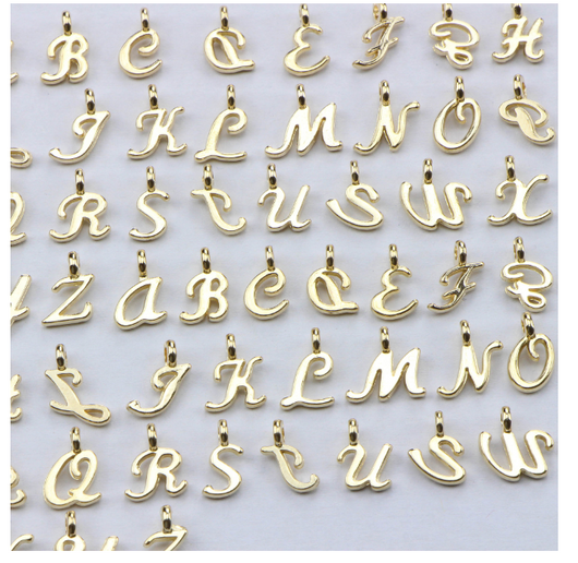 52 Dijes de Letras Antiguas en Oro - Colgantes Alfabeto Completo para Joyería DIY - Image 2