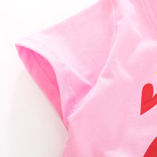Camiseta de Algodón Puro para Niña - Manga Corta Verano - Image 2